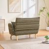 2-Sitzer-Sofa aus Bouclé 121x81,5x87 cm mit Seitentaschen, olivgrün Bild 3
