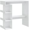 vidaXL Bartisch mit Regal Weiß 100x50x101,5 cm Holzwerkstoff 809449 Bild 2