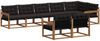 vidaXL Outdoor-Sofagarnitur mit Kissen 8 pcs Natürlich und Schwarz 3369571 Bild 2