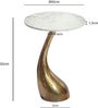 FINEBUY Beistelltisch FB116031 45cm Gold Marmor Sofatisch Couchtisch Wohnzimmertisch Alu (Elegante Form mit moderner Linienführung), Stilvoller Tisch als dekoratives Highlight Bild 3