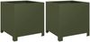 vidaXL Pflanzkübel 2 Stk. Olivgrün 40x40x40 Stahl 851206 Bild 2