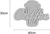 Ausgefallene Neon LED Wandleuchte COFFEE mit USB Kabel & Schalter, Breite 40cm Bild 4