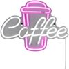 Ausgefallene Neon LED Wandleuchte COFFEE mit USB Kabel & Schalter, Breite 40cm Bild 2
