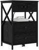 vidaXL Nachttisch 2 pcs Schwarz Eichen-Optik 40 x 31 x 60 cm 859461 Bild 3
