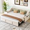 Ausziehbett 90/180×190 cm aus Samt mit Stauraum und USB- und Type-C-Anschlüssen Bild 2