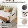 Ausziehbett 90/180×190 cm aus Samt mit Stauraum und USB- und Type-C-Anschlüssen Bild 4
