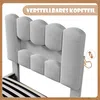 Polsterbett mit LED-Beleuchtung, Lattenrost und Stauraum, 90x200cm, Kopfteil höhenverstellbar, Einzelbett, Samt Bild 5