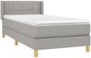 Boxspringbett mit Matratze Stoff Hellgrau 90x200 cm, Härtegrad: H2 [3130241] Bild 3