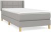 Boxspringbett mit Matratze Stoff Hellgrau 90x200 cm, Härtegrad: H2 [3130241] Bild 2