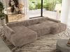 U-förmige Ecke, Ecksofa mit schlaffunktion und bettkasten, lose kissen, Wellenfeder, Big sofa XXL - CUBO U - Braun Cord Bild 4