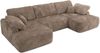 U-förmige Ecke, Ecksofa mit schlaffunktion und bettkasten, lose kissen, Wellenfeder, Big sofa XXL - CUBO U - Braun Cord Bild 5