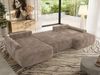U-förmige Ecke, Ecksofa mit schlaffunktion und bettkasten, lose kissen, Wellenfeder, Big sofa XXL - CUBO U - Braun Cord Bild 3