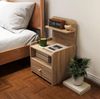 Beistelltisch 40 x 35 x 66 cm mit Schublade und Fach – Nachttisch in Eichenoptik aus melaminbeschichteter Spanplatte Bild 2