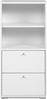 Finori Fyn 20B Regal, weiß | Regal für Wohnzimmer | Maß: B x H x T ca. 46 x 96,5 x 33,5 cm | Regal mit 2 Fächern und 2 Schubkästen Bild 4