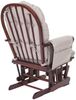 Relaxsessel HWC-C76, Schaukelstuhl Sessel Schwingstuhl mit Hocker ~ Stoff/Textil, creme-grau, Gestell braun Bild 4