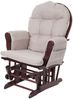 Relaxsessel HWC-C76, Schaukelstuhl Sessel Schwingstuhl mit Hocker ~ Stoff/Textil, creme-grau, Gestell braun Bild 3