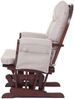 Relaxsessel HWC-C76, Schaukelstuhl Sessel Schwingstuhl mit Hocker ~ Stoff/Textil, creme-grau, Gestell braun Bild 5