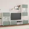 vidaXL 5-tlg. Wohnwand mit LED-Beleuchtung Olivgrün Holzwerkstoff 3324232 Bild 3