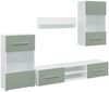 vidaXL 5-tlg. Wohnwand mit LED-Beleuchtung Olivgrün Holzwerkstoff 3324232 Bild 2