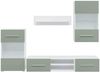 vidaXL 5-tlg. Wohnwand mit LED-Beleuchtung Olivgrün Holzwerkstoff 3324232 Bild 5