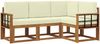vidaXL Outdoor-Sofagarnitur mit Kissen 4 pcs Natur und Creme 3366333 Bild 2