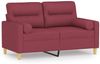 vidaXL 2-Sitzer-Sofa mit Zierkissen Weinrot 120 cm Stoff 3200819 Bild 2