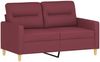 vidaXL 2-Sitzer-Sofa mit Zierkissen Weinrot 120 cm Stoff 3200819 Bild 4