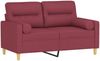 vidaXL 2-Sitzer-Sofa mit Zierkissen Weinrot 120 cm Stoff 3200819 Bild 3
