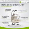 Juskys Doppelhängesessel Aria - Polyrattan Hängesessel mit Gestell & Kissen - Schaukel für zwei Personen - Outdoor Indoor Sessel - XXL Korb Beige Bild 4