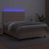 vidaXL Boxspringbett mit Matratze & LED Cappuccino-Braun 140x190cm 3135944 Bild 4
