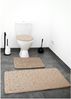 Almina Harmonie 3 Teiliges Bademattenset Rutschfest und Waschbar mit Federmotiv aus Polyester Braun Bild 2