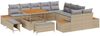 vidaXL Gartensofa-set mit Kissen mit Speicher 13 pcs Beige Poly Rattan 3364917 Bild 2