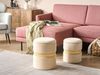 Pouf MEDFORD 2er Set Creme Samtstoff 30 34 cm 30 34 cm Bild 3