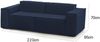 Dmora 2-Sitzer festes Sofa Lepidolite, lineares modulares Sofa, modernes Wohnzimmersofa aus Stoff, 100 % Made in Italy, 220 x 95 x 70 cm, Blau Bild 3