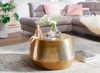Couchtisch 60x36x60cm Aluminium Gold Orientalisch Rund Hammerschlag Modern Bild 5