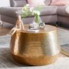 Couchtisch 60x36x60cm Aluminium Gold Orientalisch Rund Hammerschlag Modern Bild 3