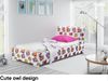 MEBLINI Kinderbett mit Bettkasten KANINCHEN 90x200 – Matratze H2/Eulenmuster Gepolstert Einzelbett mit Matratze - Polsterbett mit Stauraum - Bett mit Kopfteil – Stauraumbett Bild 3