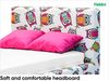 MEBLINI Kinderbett mit Bettkasten KANINCHEN 90x200 – Matratze H2/Eulenmuster Gepolstert Einzelbett mit Matratze - Polsterbett mit Stauraum - Bett mit Kopfteil – Stauraumbett Bild 5