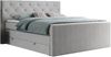 Boxspringbett KING VELEN, Doppelbett mit Multipocket-Matratze, Polsterbett mit Kopfstütze - 140x200 - Hellgrau Stoff - H4 Bild 3