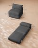 VASAGLE Faltbarer Schlafsessel aus Cord und Schaumstoff, Sofabett mit Kissen, 89 x 89 x 78 cm / 89 x 195 x 43 cm, Grau Bild 5
