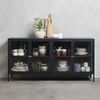 Vitrine >CARMEL< (B/H/T: 170x85x40 cm) in Metall Schwarz Lackiert Bild 2