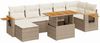 vidaXL 8-tlg. Garten-Sofagarnitur mit Kissen Beige Poly Rattan Akazie 3327628 Bild 2