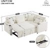 4-Sitzer Ecksofa mit Schlaffunktion, B 206,5 x T 141 x H 86 cm, Chenille in Beige Bild 5
