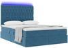 vidaXL Bett mit Stauraum und LED mit LED Dunkelblau 140 x 200 cm Samt 3372733 Bild 3