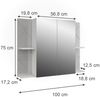 Badspiegelschrank Irma Weiß/Weiß Hochglanz 100 x 75 cm mit 2 Türen Vicco Bild 2