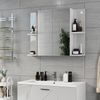 Badspiegelschrank Irma Weiß/Weiß Hochglanz 100 x 75 cm mit 2 Türen Vicco Bild 3