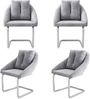 Esszimmerstuhl 4er-Set H 82 x T 59 x B 65 cm, Samt grau, drehbar, Metallgestell Bild 3