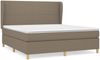 vidaXL Boxspringbett mit Matratze Taupe 160x200 cm Stoff 3128377 Bild 2