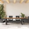 vidaXL Gartentisch mit Holzplatte Schwarz 240x90x75 cm Poly Rattan 365595 Bild 3