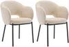 Vente-unique - ACACILIO Stuhl Stoff Beige - B 56 cm x H 82 cm x L 55 cm Bild 3